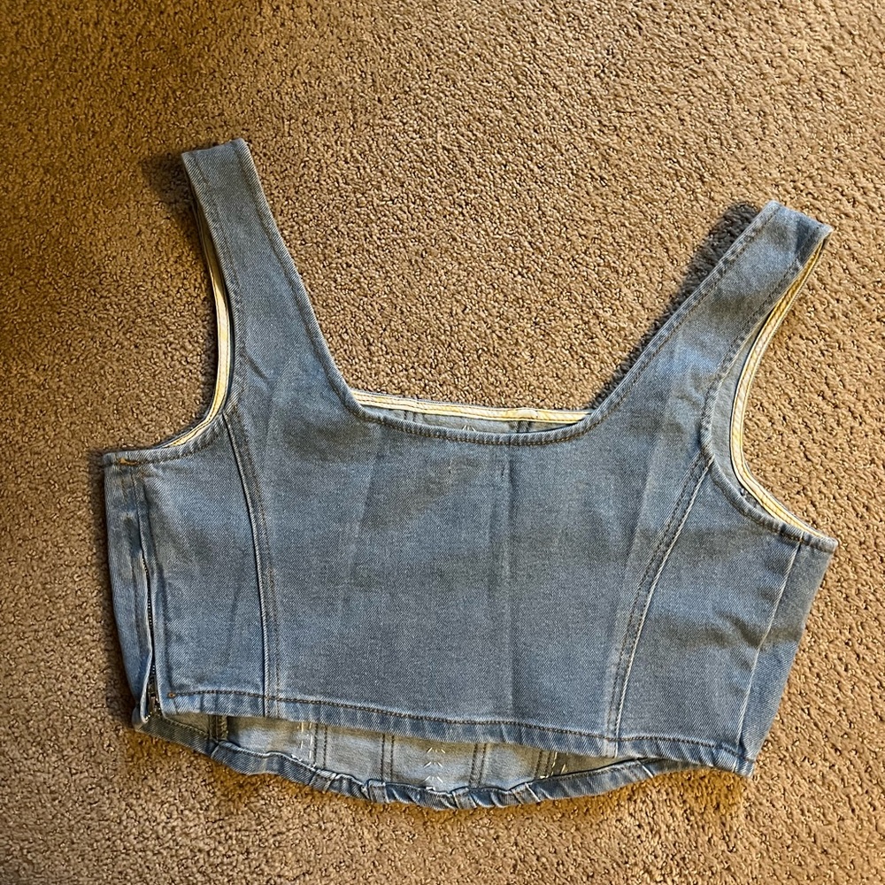 Stylish Blue Denim Women's Top - Picture 5 of 6